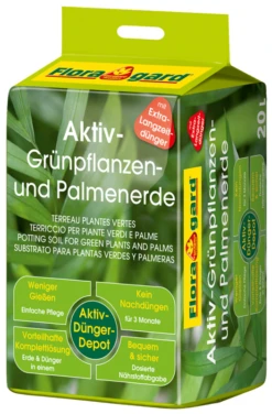 FLORAGARD Aktiv Grünpflanzen-& Palmenerde, 20 L