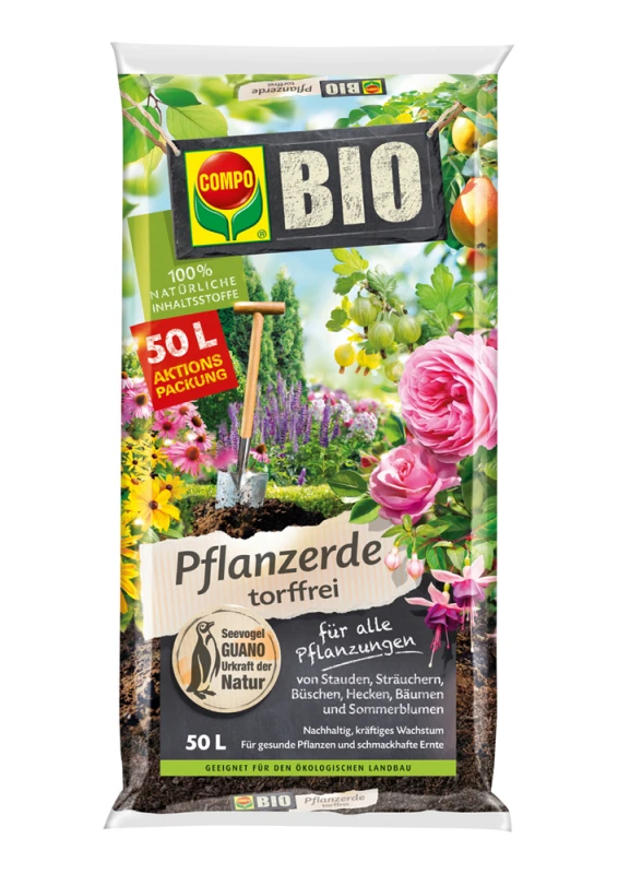 COMPO Bio-Pflanzerde, Torffrei 3 COMPO Bio-Pflanzerde, Torffrei