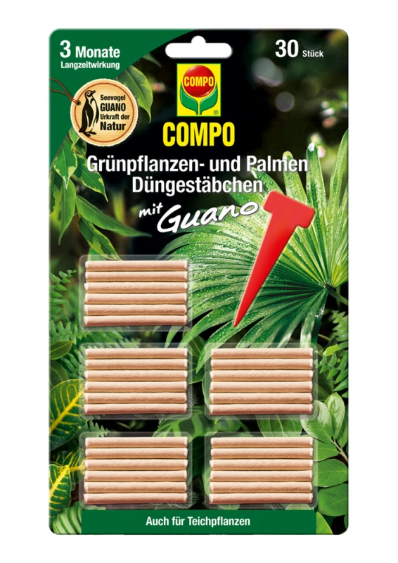 COMPO Düngestäbchen Für Grünpflanzen-& Palmen, 30 Stück 3 COMPO Düngestäbchen Für Grünpflanzen-& Palmen, 30 Stück