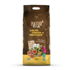 NATUR ERDE Balkon-, Terrassen-& Kübelpflanzenerde, 18 L